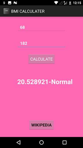 BMI CALCULATER screenshot 2