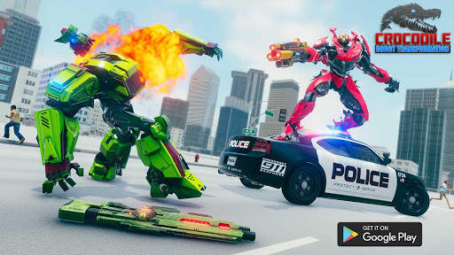 Crocodile Robot Car Simulator: War Robot Games screenshot 1