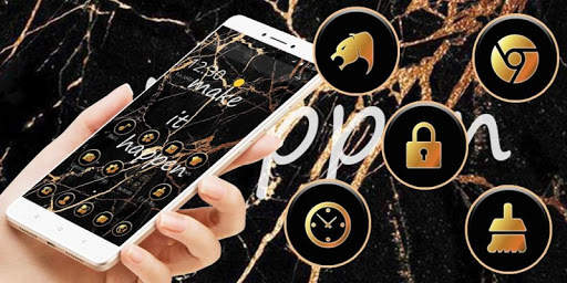 Black Golden Marble Pattern Theme screenshot 4