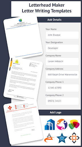 Letterhead Maker - Letter Writing Templates screenshot 1