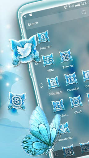 Flower Butterfly Glitter Launcher Theme screenshot 3