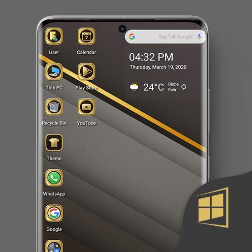 Gold Black Theme For Computer Launcher 1.0
