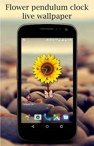 Flower pendulum clock live wallpaper screenshot 9