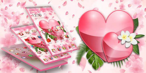 Pink Flower Love Heart Theme screenshot 4