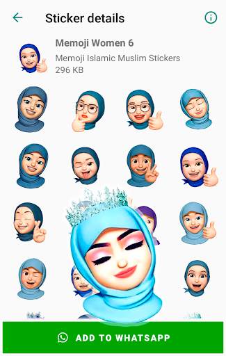 Memoji Hijab Islamic Muslim Stickers for WhatsApp screenshot 6