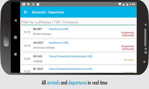 Romanian Airports - Daily Flight Times screenshot 3
