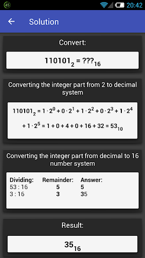 Numeral system converter screenshot 2
