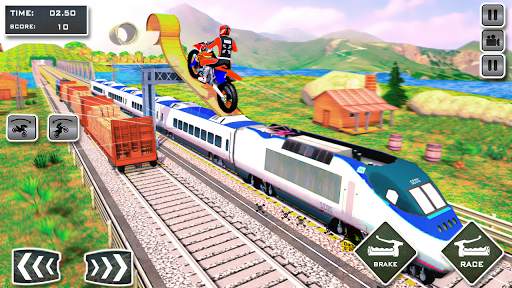 Tricky Bike vs Train Racing Fun screenshot 2