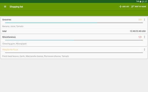 Shopping list screenshot 14