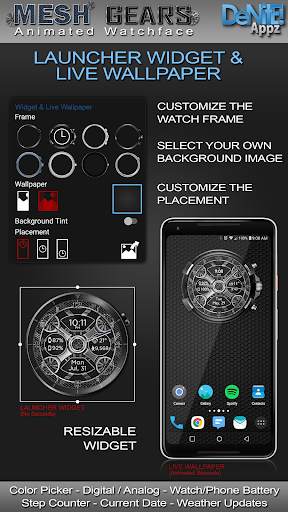 Mesh Gears HD Watch Face Widget & Live Wallpaper 2 تصوير الشاشة