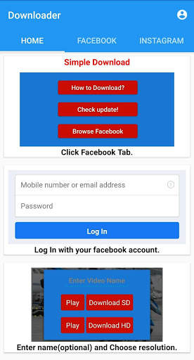 Video Downloader For Facebook and Instagram 2020 screenshot 1
