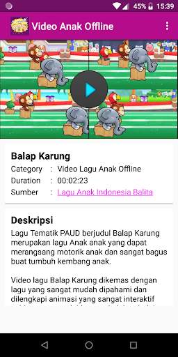 Video Lagu Anak Offline screenshot 1