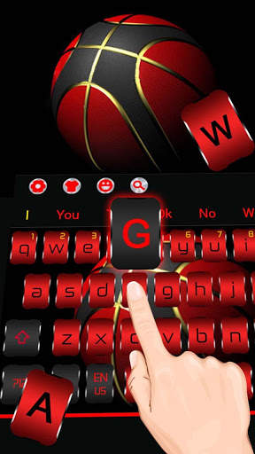 Black Red Basketball Keyboard screenshot 2