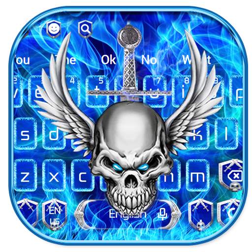 Blue Tech Angel Skull Keyboard 10001002