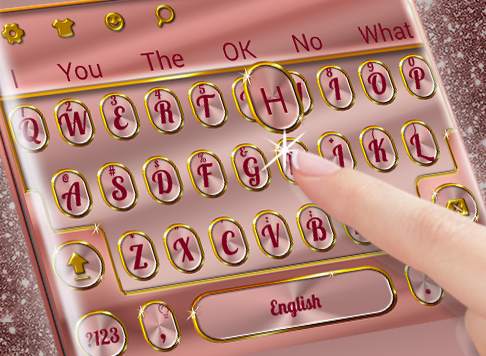 Luxurious Rose & Gold Keyboard Theme स्क्रीनशॉट 4