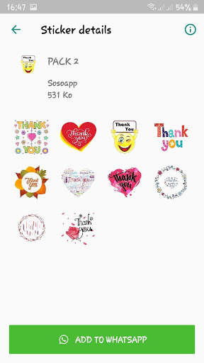 Thank You - WAStickersApps screenshot 2