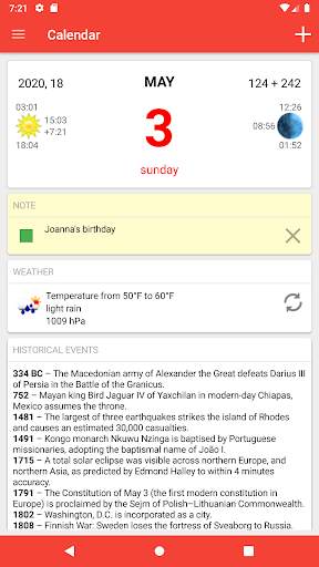 Calendar screenshot 2