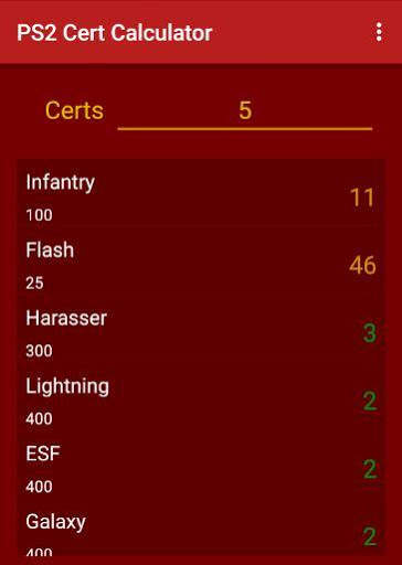 Planetside 2 Calculator screenshot 2