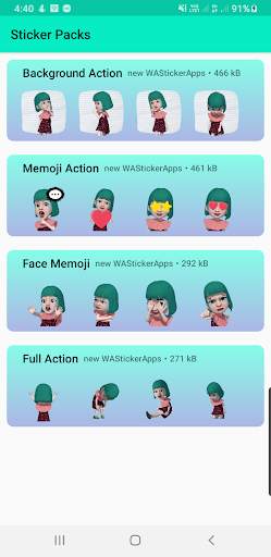animated stickers for whatsapp - cute girl sticker screenshot 1