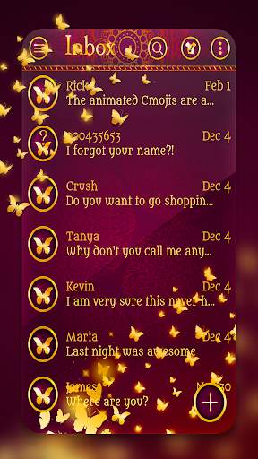 Gold keyboard theme and SMS messenger theme screenshot 2