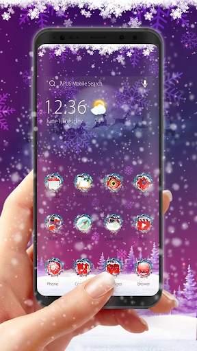 Purple Dream Christmas- APUS Launcher Free Theme screenshot 1