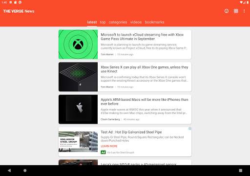 Tech News from The Verge 10 تصوير الشاشة