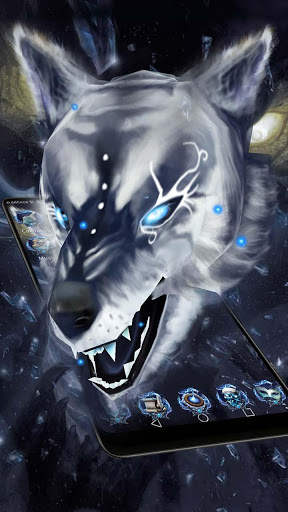 3D White ice wolf theme screenshot 3