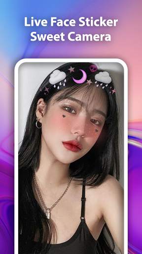 Live Face Sticker Sweet Camera screenshot 1
