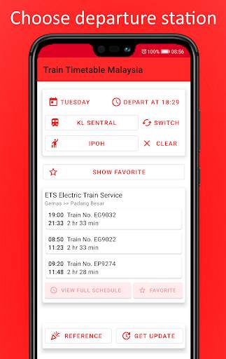 Train Time Malaysia KTM ETS screenshot 1