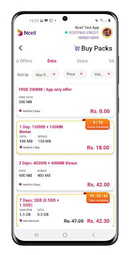Ncell App: Recharge, Buy Packs screenshot 6