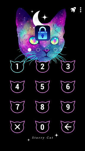 Starry Cat - App Lock Master Theme screenshot 2