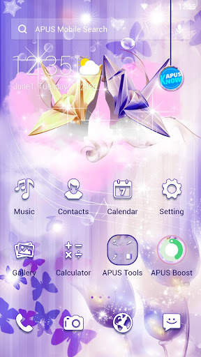 Thousand Paper Crane APUS Launcher Theme screenshot 1