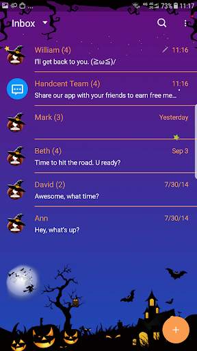 Halloween Night skin for Next SMS screenshot 2
