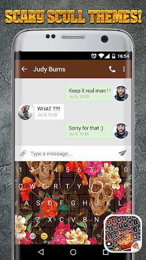 Skull Keyboard Theme 3 تصوير الشاشة