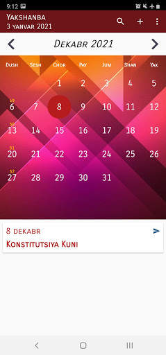 Òzbekiston Kalendar screenshot 5