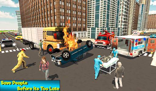 Heavy Ladder Fire Truck City Rescue 2019 screenshot 6