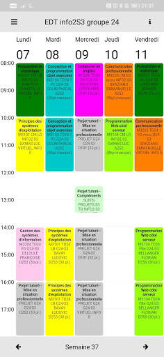 Emploi du temps IUT 2 تصوير الشاشة