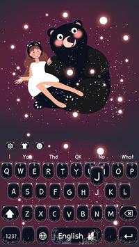 Girl and black bear keyboard theme screenshot 4