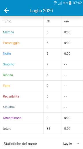 Calendario turni di lavoro screenshot 5