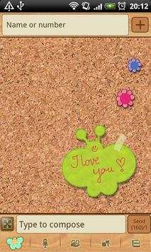 GO SMS Sweet Pinboard Theme 4 تصوير الشاشة