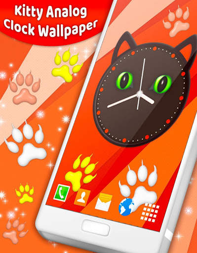 Kitty Clock Wallpaper 😻 Cute Cat Live Wallpapers screenshot 3