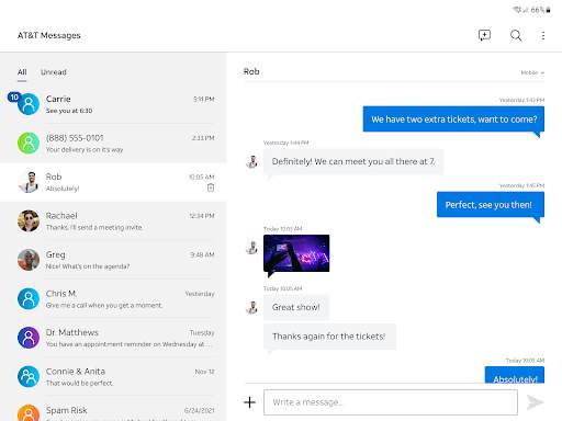 AT&T Messages for Tablet screenshot 1