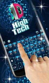 3D Blue High Tech Keyboard Theme screenshot 2