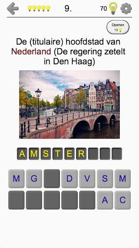 Hoofdsteden van alle continenten Geografische test screenshot 2