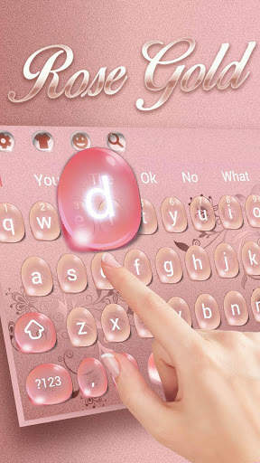 Beautiful Rose Gold Water Drops Keyboard Theme screenshot 3