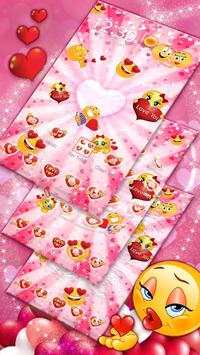 3D Valentine Love Emoji Theme 2 تصوير الشاشة
