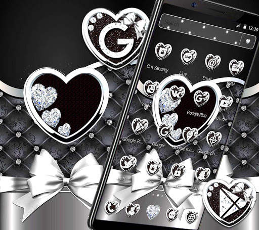 Shiny Diamond Heart Launcher Theme💖 screenshot 1