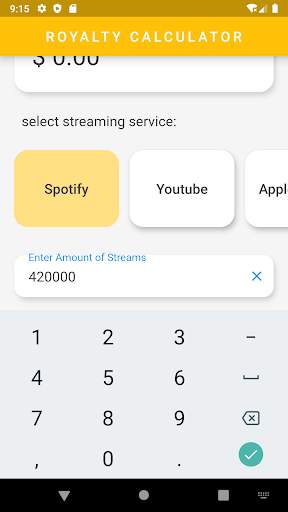 Song Royalty Calculator screenshot 2