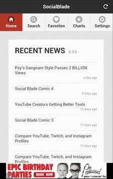 Social Blade Statistics App screenshot 2