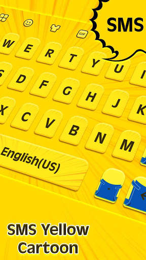SMS Yellow Cartoon Keyboard-Chat SMS Keyboard screenshot 2